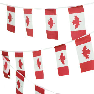 FLAGLINK 24pcs/set Canada Flag14x21cm 20x30cm Home Decor Canada bunting flags canada Pennant String Banner Buntings Festival