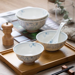 Japanese Style Ceramic Bowl Jingdezhen Porcelain Soup Bowl Rice Bowl Color Underglaze Dishwasher Safe Dinnerware Set