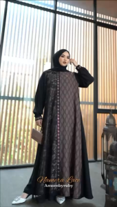 gamis namera lace dress terbaru simple elegant kekinian