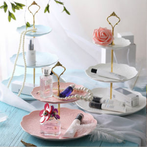European-Style Creative Ceramic Three-Layer Fruit Plate For Home Living Room Dessert Dim Sum Rack Cake Stand Afternoon Tea Candy Plate
