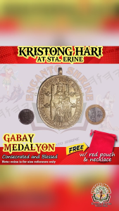 KRISTONG HARI AT STA ERINE MEDALYON - CHRIST THE KING & ST. IRENE MEDALLION