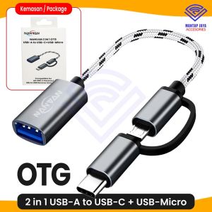 [COD] NANVAN OTG 2 IN 1 TYPE TIPE C / MICRO USB / FLASH DISK / MOUSE UNIVERSAL UNTUK HP