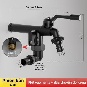 SHENGXUE | Vòi Nước Ngoài Trời Chống Băng Đen Hai Cổng Xuất Nước