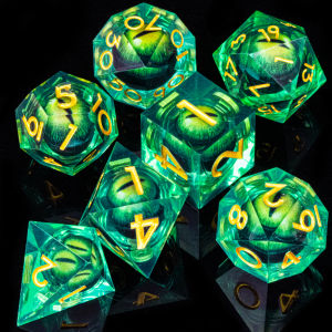Dragons eye resin dice7PCS  Liquid Core Dice Set Sharp Egde polyhedral d and d dice