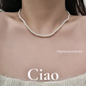 Dây chuyền vòng cổ hạt trai nhân tạo thiết kế chuỗi cổ điển Ciao accessories
