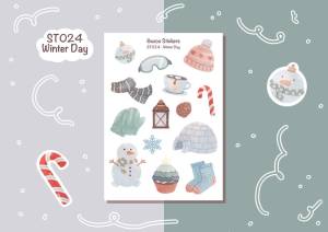 Sticker tự thiết kế - sticker sheet winter day - hình dán sổ nhật kí bullet journal - unim039