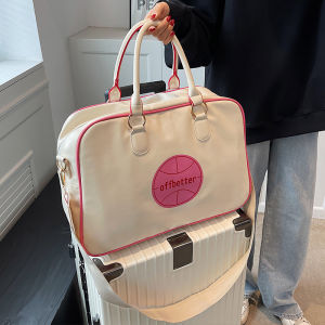 Lightweight Womens Handbag Spring Summer New Ins Sports Fitness Travel Tote Bag Versatile Shopping Bag Soft PU Leather Zipper Closure