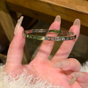 สร้อยข้อมือ Zirconia Titanium Steel H-รูปตัวอักษร Silver สำหรับผู้หญิง เครื่องประดับแฟชั่น สร้อยข้อมือแบบชั้นใน หรูหรา ไฮเอนด์ เครื่องประดับเล็กๆ