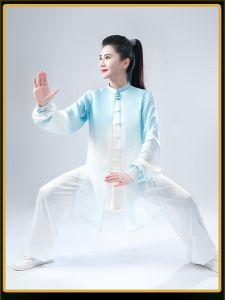 New Long Tai Chi Uniform Womens Martial Arts Performance Practice Group Competition Tai Chi Clothing Spring Autumn Season