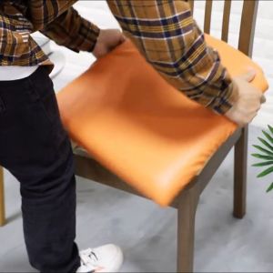 Elegant Waterproof PU Leather Office Chair Seat Cover High-Elasticity Stretch Design Machine Washable New