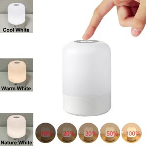 LED Night Light Touch Table Lamp Rechargeable Desk Lamp 3Colors Adjustable Bedside Creative Ambient Light Bar Room Decor Light