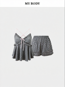 Mybody | Summer Ruffle Thin Strap Sleepwear Set