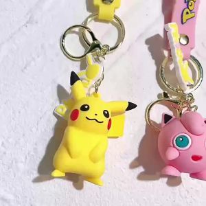 Potdemiel | Pokemon Keychain Pikachu Pendant Anime Action Figure Toy Koda Duck Cartoon Charmander Psyduck Doll Keyring Car Bag Kids Gift