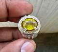 Batu Sphene Natural Sphene Greenish Yellow rainbow sphene MEMO GRI CT 3.76 Dim 10.85x8.77x5.07mm. 