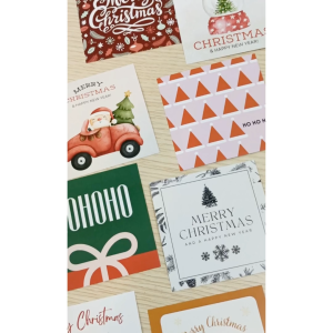 8x8cm - 50pcs Christmas Card/圣诞节卡 (Single side printing) /Message Card/Wish Card/label/Christmas
