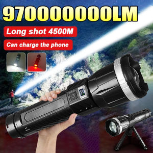 970000000LM Most Powerful LED Flashlight 4500M Tactical Torch Rechargeable Portable Lamp Outdoor Hunting Fishing Lantern