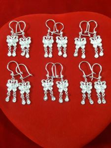 Anting Perak Motif Kupu Kupu Dewasa