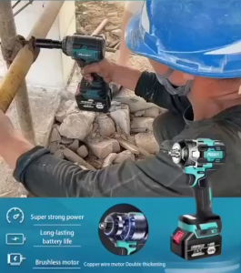 Makita DTW300 Brushless Cordless Impact Wrench 48V 6Ah 2 Batteries 4 Speed 12 Inch Sq Drive Electric Ratchet Wrench