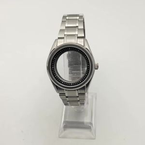 RICHUS NH35 Watch case 40mm silver watch case with strap sapphire glass Fit NH34 NH35 NH36 Movement
