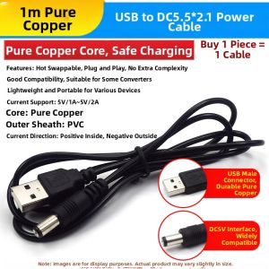 Risym | USB to DC Converter Charging and Data Cable 5.5x2.1mm 5V