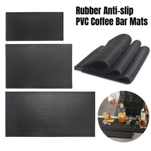 Uliekhy Black Bar Mat Rubber Bar Mat Service Spill Mat Glass Drip Tray Beer Drink Cocktail Coaster Placemat