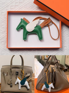 ห้อยตกแต่งกระเป๋าหนังแท้ H-Home ห้อยตกแต่งม้าขนาดเล็ก ปักมือ กระเป๋าถือผู้หญิง ห้อยตกแต่งรถยนต์ หัวเข็มขัดกุญแจ ห้อยตกแต่ง