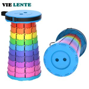 Thickened Travel Outdoor Rainbow Retractable Folding Stool High-speed Rail and Train Portable Retractable Stool Outdoor Chair