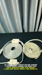 Lampu LED Strip Outdoor Merah Putih Termasuk Adaptor 220V / Lampu Hias Anti Air LED 2835 3528 Strip 17 Agustus