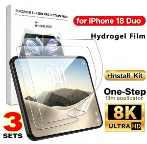 1/3PCS TPU Soft Hydrogel Film For iPhone Duo Clear Inner Screen Protective Film HD Screen Protector With Easy Installation Kit