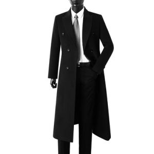 Mens Woolen Coat Autumn and Winter New Windbreaker Mens Winter Thickened Extended Long Woolen Overcoat Mens German Army