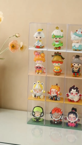 Action Figure Display Stand Dustproof Storage Box Popmart Blind Box Transparent Organiser Cabinet