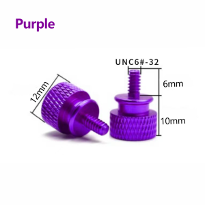 10pcs Colorful Aluminum Alloy M3.5*6.5mm Step Thumb Screw PC Case Side Panel Screw Knurled Hand Screws Anodized 10 Colors