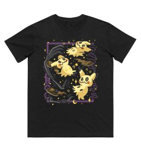 Bandai | Anime Pokémon Mimikyu Printed Pure Cotton T-shirt for Men and Women Spring/Summer New Collection Fashion Short Sleeved Shirt