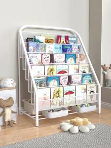 Storage Shelf Bookcase Iron Multilayer