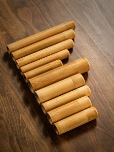 Tea Pot Small Sealed Jar Travel Portable Portable Mini Small Bamboo Pipe Bamboo Tea Caddy Tea Packaging Empty Can Bamboo Pot