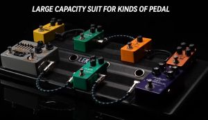LEKATO Guitar Pedal Board Large Capacity 20x10x2.4" with Built-in Power Supply Room Carry Bag Guitar Pedalboard