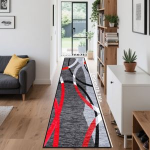 VIKAMA Modern Abstract Runner Rug Anti-Slip Stain-Resistant Hallway Floor Mat Kitchen Balcony Rug Home Decoration