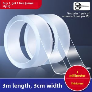 MONLEYTA | High Viscosity Nano Double-Sided Tape Glass Wall Traceless Adhesive Transparent No Trace Car Strong Fixation Super Special Magic Glue Nanometer Tape