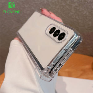 FLOVEME HD Clear Hard PC Folding Phone Case For Samsung Galaxy Z Fold 6 Z Fold 5 Fold 4 Fold 3 With Hinge Full Protection Crystal Transparent Shockproof Back Cover For Galaxy Z Fold6 Z Fold 5 Fold 4 Fold 3