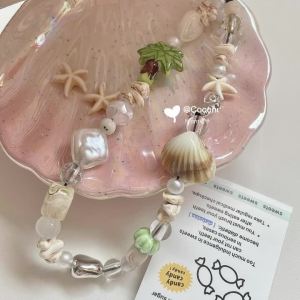 Summer Ye Shell Fresh Mobile Phone Pendant Diy Beaded CCD Chain Pendant Camera Pendant Wrist Pendant For Phone Lanyard