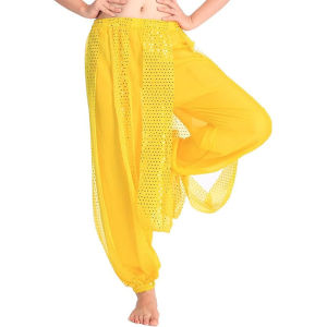 Quần Harem Voan Nữ Phong Cách Múa Bụng Ả Rập Quần Ống Rộng Đính Sequin Lấp Lánh Dành Cho Các Dịp Khiêu Vũ Trang Trọng
