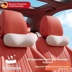 MONLEYTA | Car Seat Memory Foam Lumbar Support Pillow Set Driver Main Waist Cushion Neck Rest Vehicle Seat Back Support Cushion