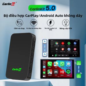 Bộ Chuyển Đổi Không Dây CarlinKit 5.0 Cho CarPlay Android Auto - Tương Thích Với Toyota Mazda VW Peugeot Havel Jeep Cadillac Chevrolet Ford