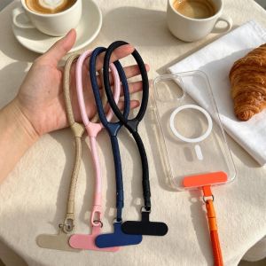 Colourful Mobile Phone Lanyard Adjustable Anti-lost With Buckle And Clip Swivelling Short Style Polyester Wrist Strap