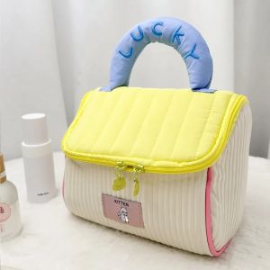 Cute Little House Large Capacity Storage Makeup Bag High Aesthetic Value Handheld Gift Bag Cartoon Pattern Other Material