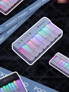 doudou High Quality Sound Portable Piano Mini Pocket Music Keyboard For Children with Rainbow Lights