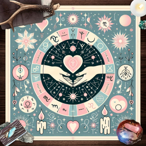 VIKAMA2/4PC Star Language Wish Wallpaper Heart-shaped Star Chart Sun and Moon Totem Bedroom Altar Astrology Decoration