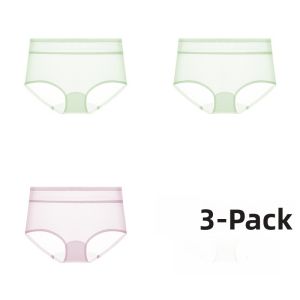 PIER N°5 | Herbal Initial Color Seamless Ice Silk Extended Crotch Womens Underwear Comfortable Safety Pants Antibacterial Bottoming Trousers