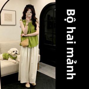 PEIZIXUAN | Bộ Áo Xanh Đẹp Thời Trang Và Quần Ống Rộng Cho Mùa Hè