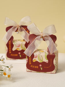 Handheld Wedding Engagement Candy Gift Box 2024 New Design Chinese Style Cardboard Sugar Box Small Wedding Favor Packaging Bag